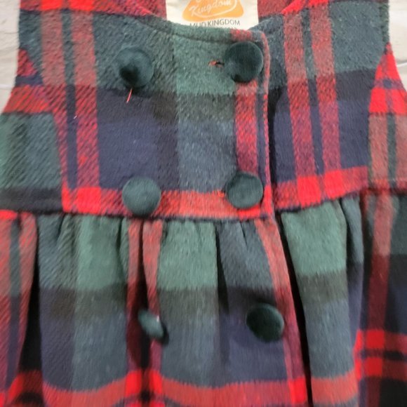 Mud Kingdom 3T-4T Sleeveless Dress Plaid Faux Wool Holiday Christmas - Picture 6 of 11